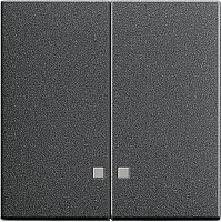 Лицевая панель Gira System55 для 2-кл. выключателя с подсветкой антрацит